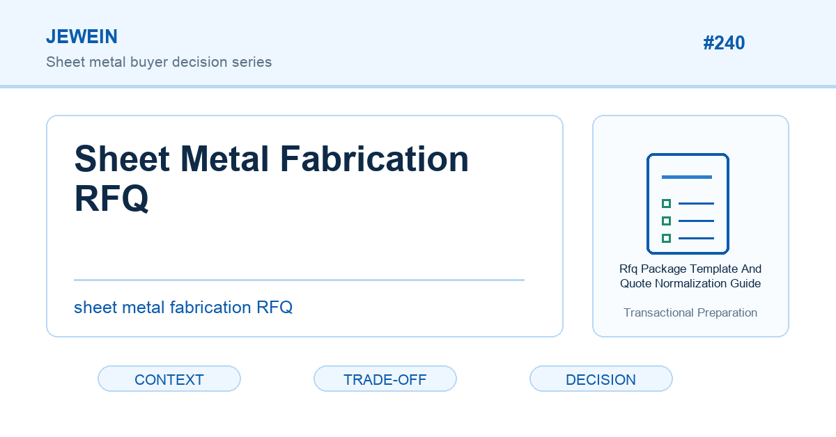 Sheet Metal Fabrication RFQ: Give Suppliers Enough Context to Quote the Same Job